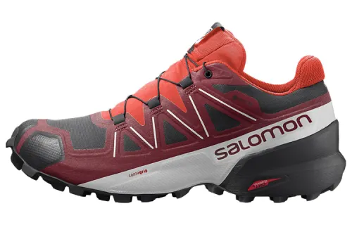 SALOMON Speedcross 5 Comfortable Abrasion Resistant Low top Running Shoes Men's Black Red