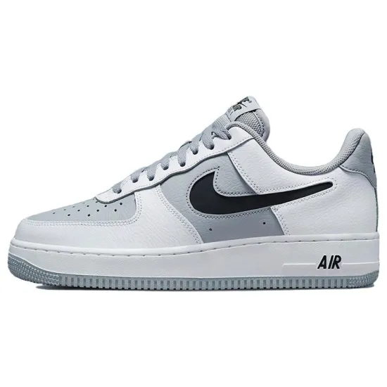 Nike Air Force 1 Low Cut-Out White Grey Black Swoosh