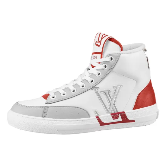 LOUIS VUITTON Charlie Skateboard Shoes Women's High-Top White Red
