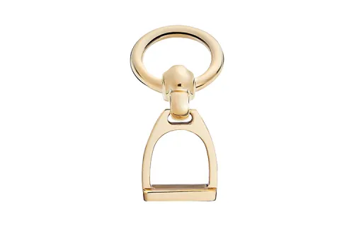 HERMES Fashion Etrier Silk Scarf Buckle Light Gold