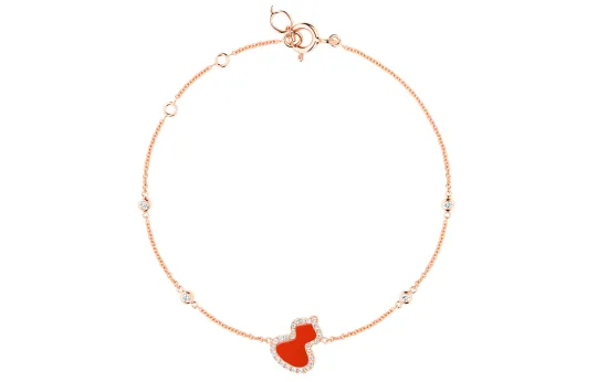 Qeelin Wulu 18K Rose Gold With Diamond And Red Agate Bracelets Women's