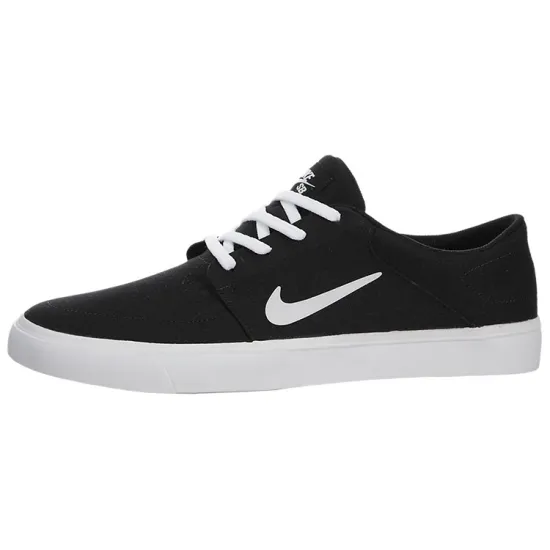 Nike SB Portmore Skateboarding Shoes Unisex Low-top Black/white