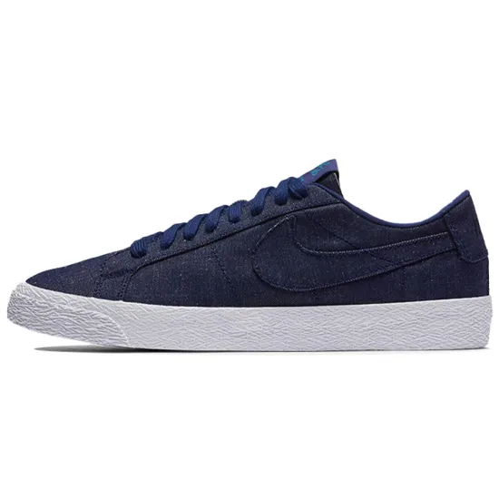 Nike Blazer Skateboarding Shoes Unisex Low-top White/Royal Blue/Fern Green