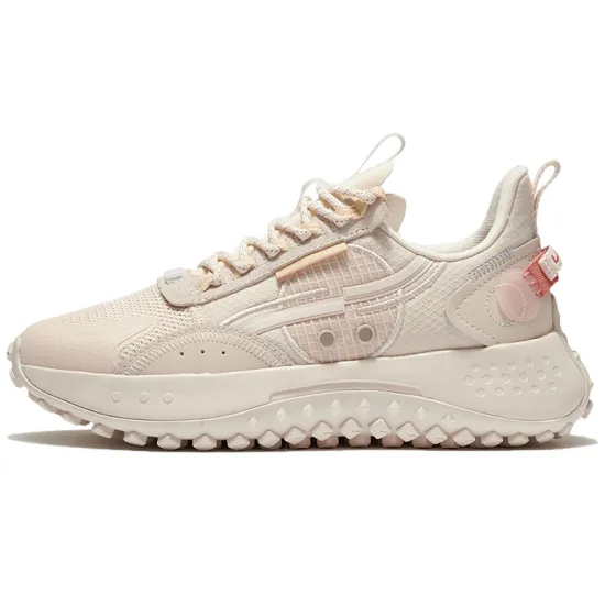 LiNing CF Moon Shadow Cushioning Anti-Slip And Wear-Resistant Low-Top Casual Shoes Women's Matte Ecru