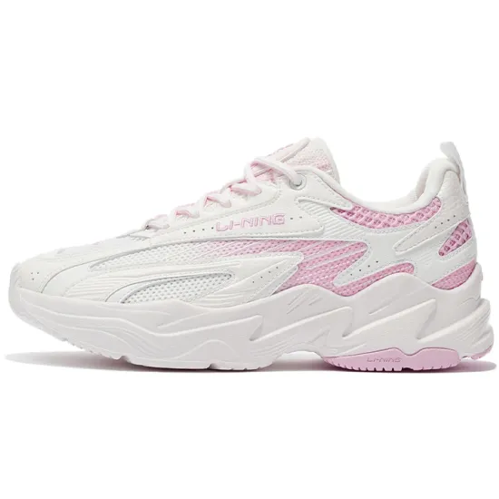 LINING Meteor Running Shoes Women's Low-Top Mist White/Peachy Pink