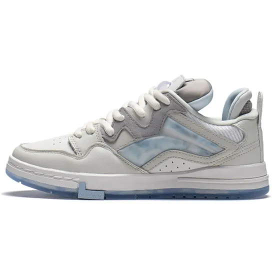 LiNing Skateboard Shoes Women's Low-Top Frost White/Champagne White