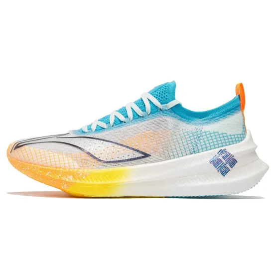 LINING Feidian 2 Elite Running Shoes Men Low-Top Light Aqua Blue/Standard White/Orange
