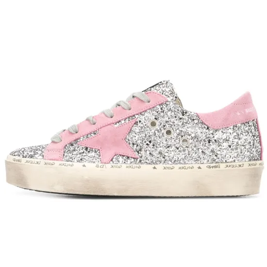 Golden Goose Hi Star Stylish Skateboarding Shoes Women's Silver