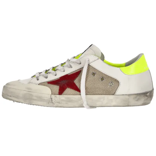 Golden Goose Super-Star Skateboard Shoes Men Low-Top White Red