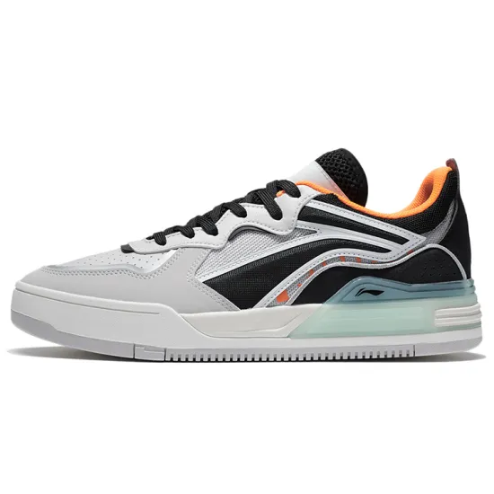 LINING Wave Skateboard Shoes Men Low-Top Wind Chime Gray/Black