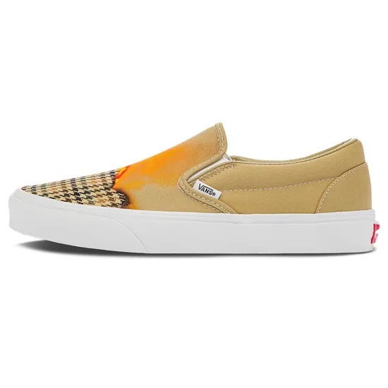 Vans Slip-on Skateboarding Shoes Unisex Low-top Brown/yellow/white/black