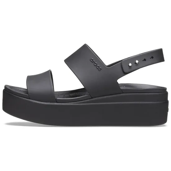 Crocs Brooklyn Thick Sole Casual Black Sandals Women's