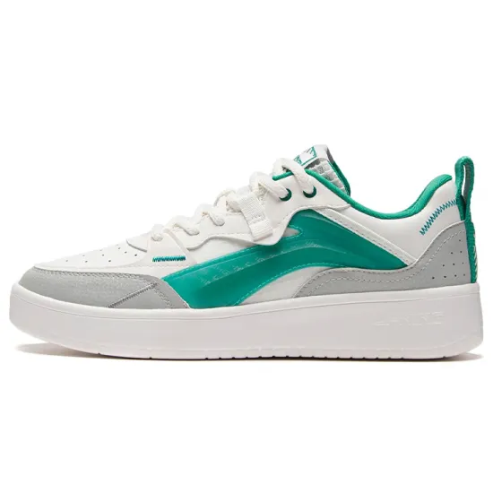 LINING Skateboard Shoes Men Low-Top Mist White/Cadmium Green
