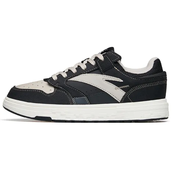 ANTA Street Play Series Skateboard Shoes Women's Low-Top Black/Second Gray/Carbon Gray