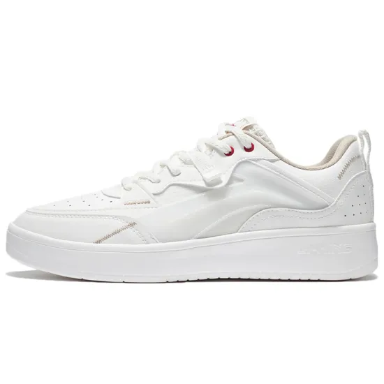 LiNing Anti Slip Wear Resistant Low Top Skateboard Shoes Mist White