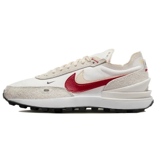 Nike Waffle One SE Sail Pearl White Black Gym Red Women's