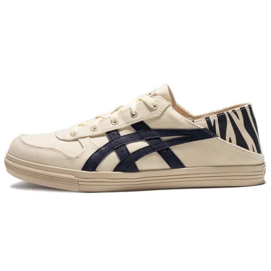 Asics Aaron Lifestyle Shoes Unisex Low-top Beige/navy Blue