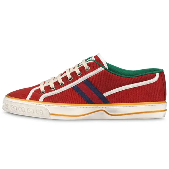 GUCCI Tennis 1977 Stylish Skateboarding Shoes Women's Red
