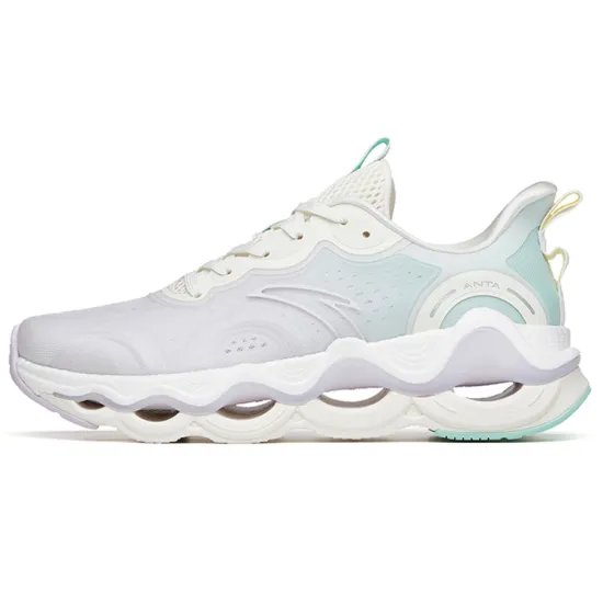 Anta Cushioning Anti-Slip Wear-Resistant Breathability Low-Top Running Shoes Women's Purple Green