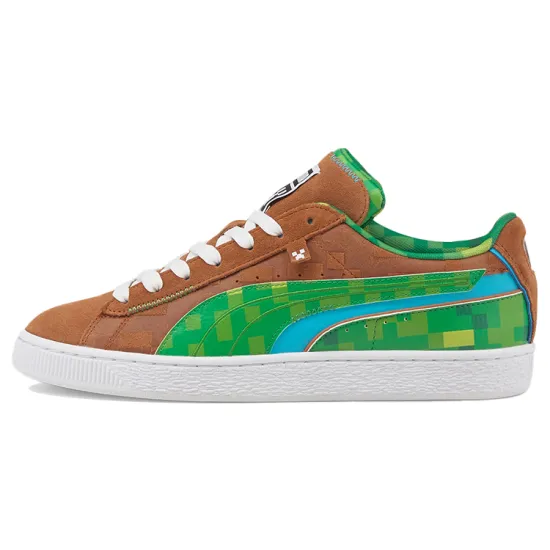 PUMA Suede Skateboarding Shoes Unisex Low-top Green/Brown