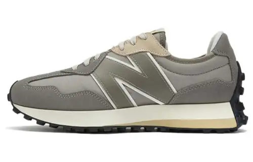 Who is Foot Locker x New Balance NB 327? Textile cow suede low-top casual running shoes for men and women, milk tea gray