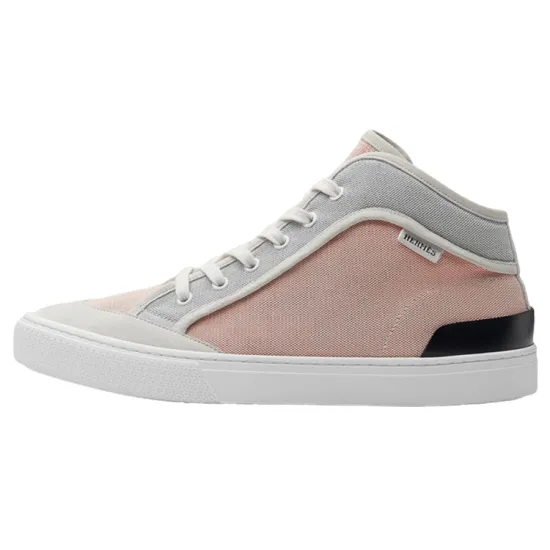 HERMES Skateboard Shoes Men Mid-Top Gray Pink