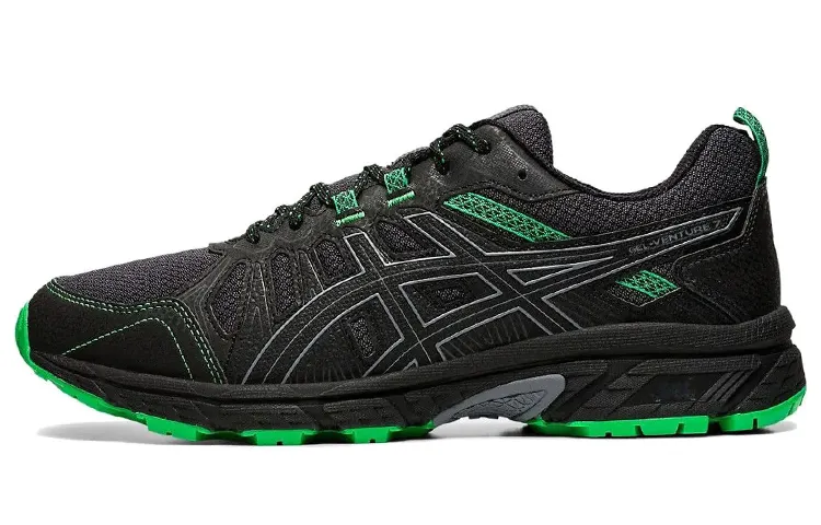 Asics Gel Venture 7 Comfortable Low top Running Shoes Men's Black Green