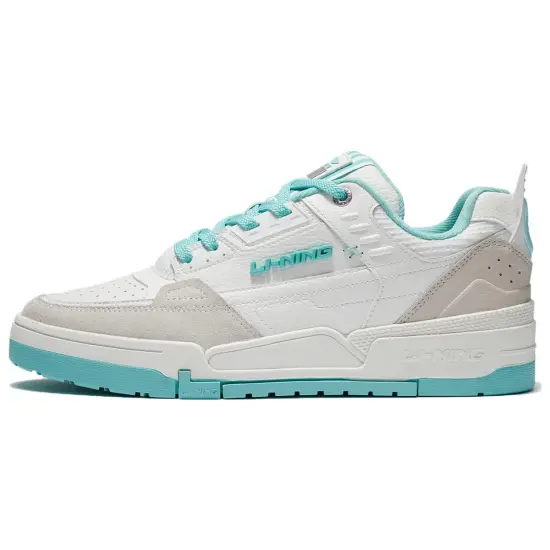 LINING Skateboard Shoes Men Low-Top Champagne White/Light Mint Green
