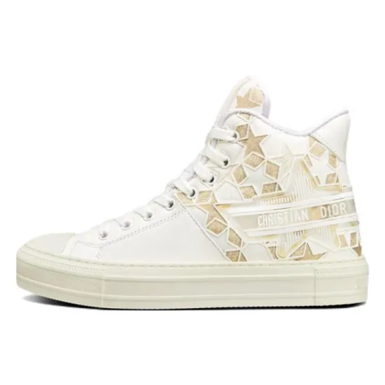 Walk'n'DIOR Skateboard Shoes Women's High-Top Gold