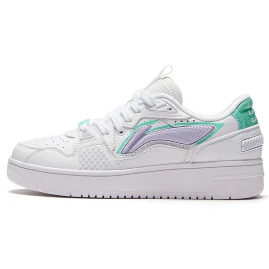 LINING Skateboard Shoes Women's Low-Top Standard White/Bad Little Purple