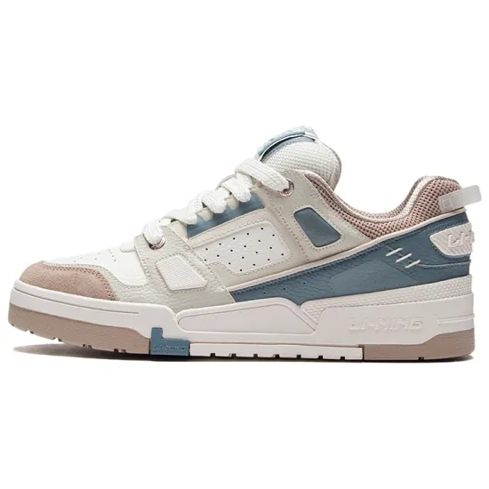 LINING Journey Skateboard Shoes Men Low-Top Pearl White/Moonlight Gray/Lead Gray Green