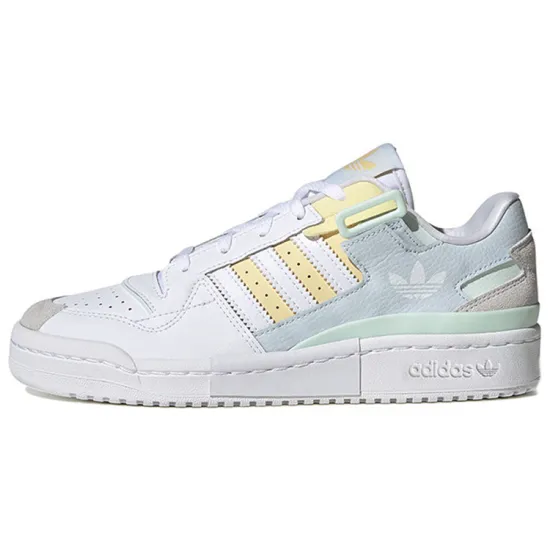 Adidas Originals FORUM Skateboard Shoes Women's Low-top White/Yellow/Blue