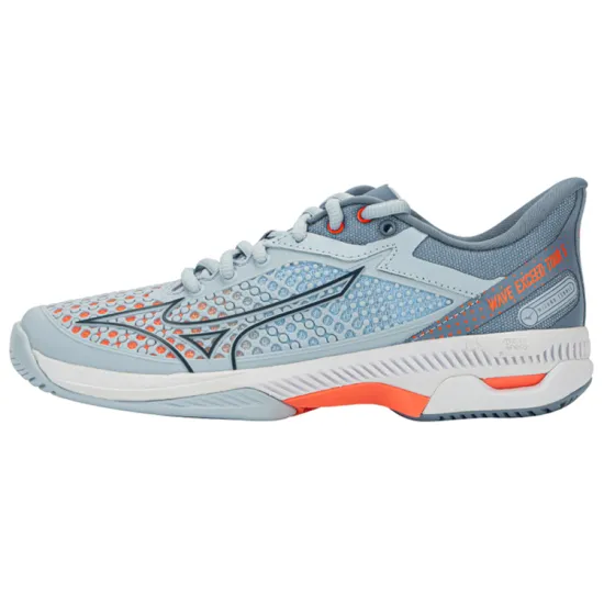 Mizuno Wave Enforce Tennis Shoes Women's Low-Top Haze Blue/Orange Red/Black