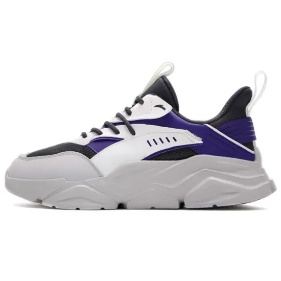 ANTA Life Collection Casual Shoes Men Low-Top Castle Gray/Ivory White/Lakers Purple