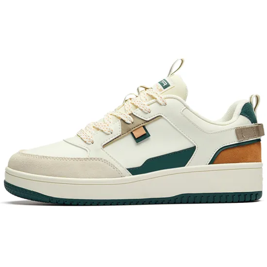 ANTA Life Collection Skateboard Shoes Men Low-Top White/Green/Pink