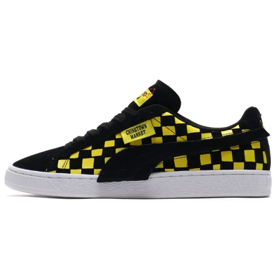 Puma Suede Skateboarding Shoes Unisex Low-top Black/yellow