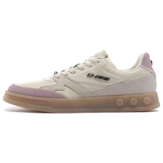 LI-NING 1990 Classic Collection Skateboard Shoes Women's Low-Top Light Antique Yellow/Light Mauve Purple