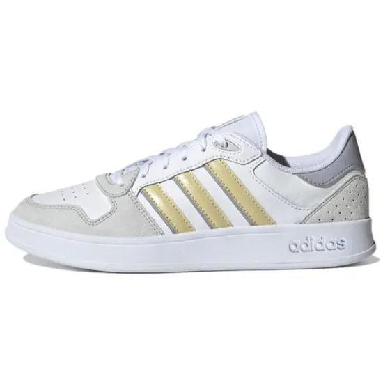 Adidas Neo Breaknet Skateboard Shoes Women's Low-Top White Gray/Yellow