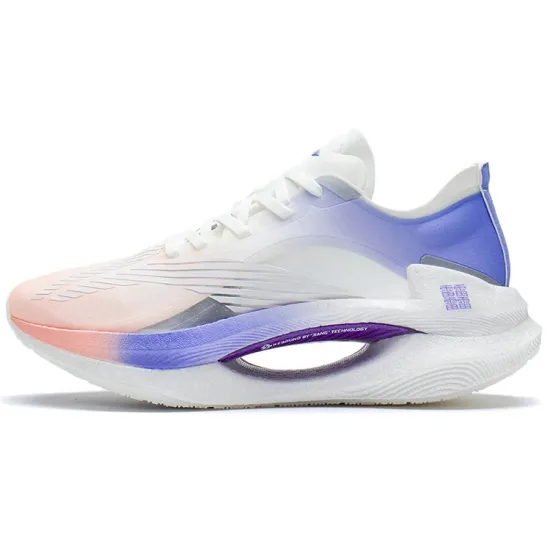 LINING Absolute Phantom 1.0 Running Shoes Women's Low-Top Neon Soft Orange/Fluorescent Embroidered Blue Purple