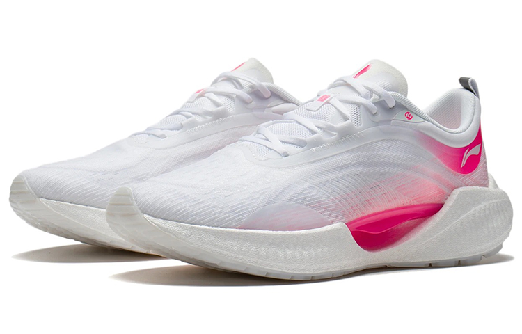 Li Ning Super Light 19 Cushioning Slip Resistant Running Shoes Women’s White Pink