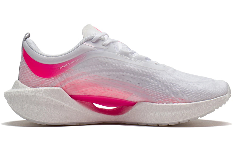 Li Ning Super Light 19 Cushioning Slip Resistant Running Shoes Women’s White Pink