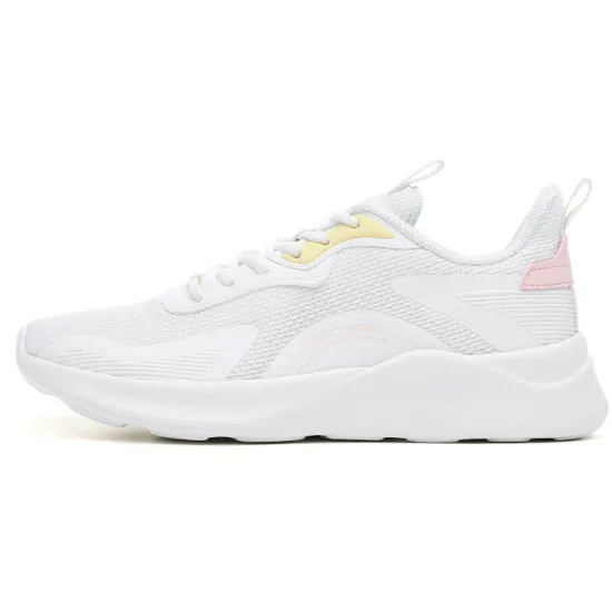 Erke Running Shoes Women's Low Top Ivory White/Lake Blue