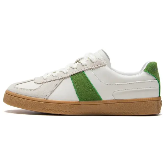 LINING Yunchuan Skateboard Shoes Women's Low-Top Mist White/Cactus Green