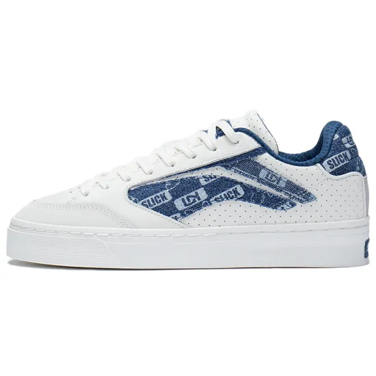 LiNing Wave 180 Anti Slip And Wear Resistant Lightweight Low Top Skateboard Shoes Men's White Blue