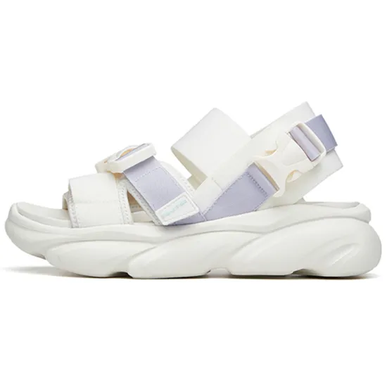 ANTA Beach Sandals Women's Ivory White/Light Purple Gray