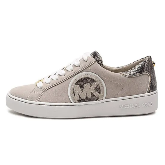 MICHAEL KORS MK Keaton Skateboard Shoes Women's Low-Top Sand Gray