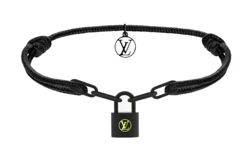 LOUIS VUITTON SILVER LOCKIT Titanium Bracelets Men's Black