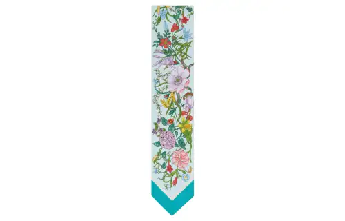 GUCCI Flora Silk Ties Women's Blue