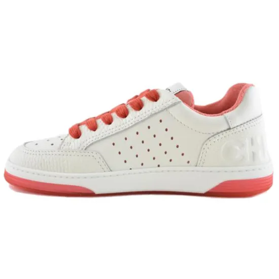 CHANEL Skateboard Shoes Women's Low-Top White/Red