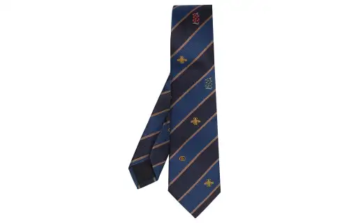 GUCCI Silk Ties Men's Blue/Black